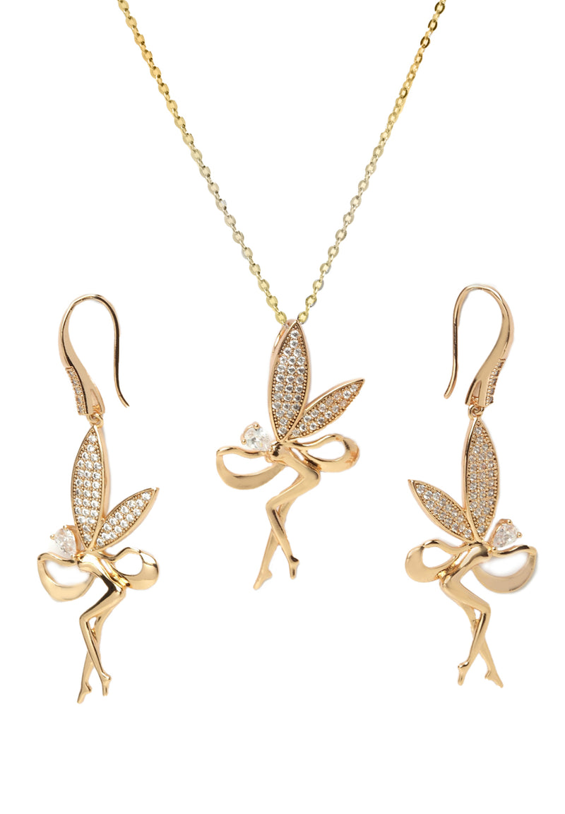 Cubic Zirconia Ängelhänge örhängen Set