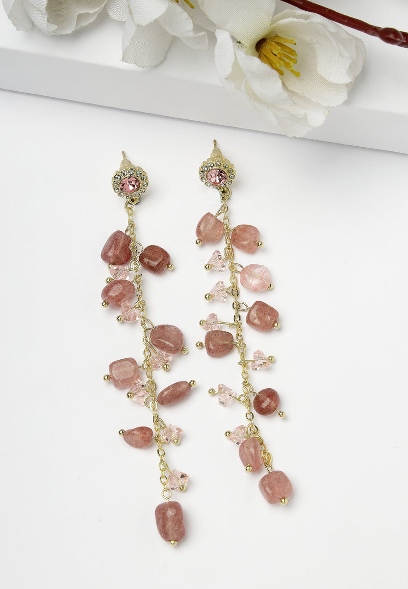 Earrings Sterling Pink Drop Fada