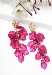 Pendientes colgantes con forma de hoja rosa