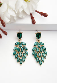 Leafy Dangle Chandelier Earrings