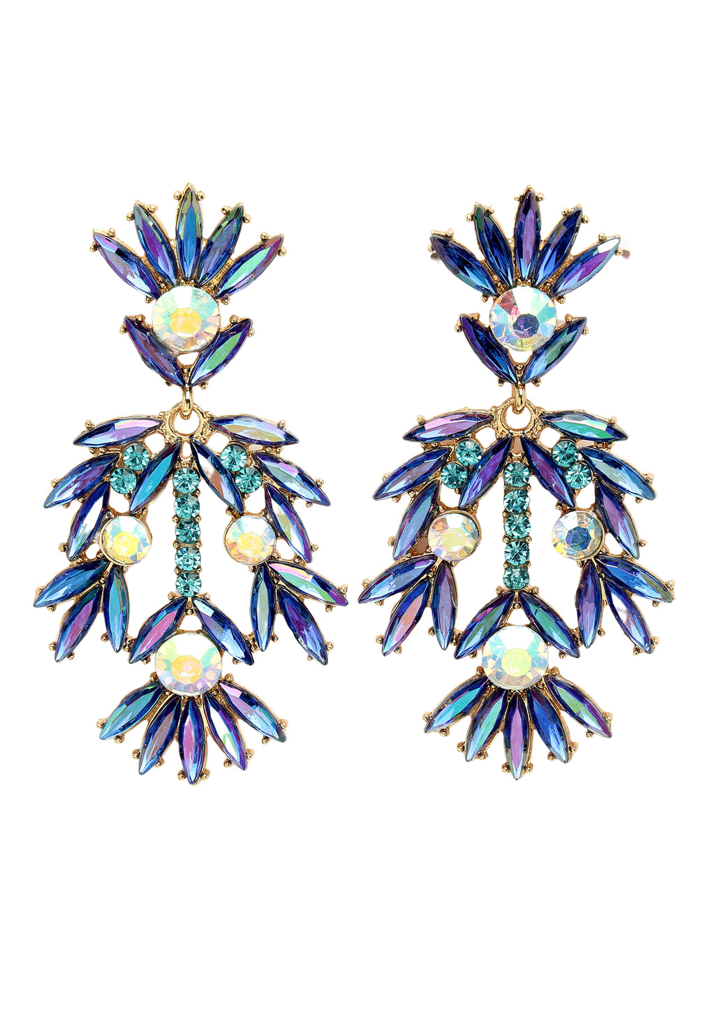 Pendientes de plumas con diseño floral