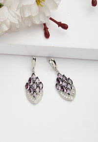 Boucles d'oreilles pendantes en plumes de paon