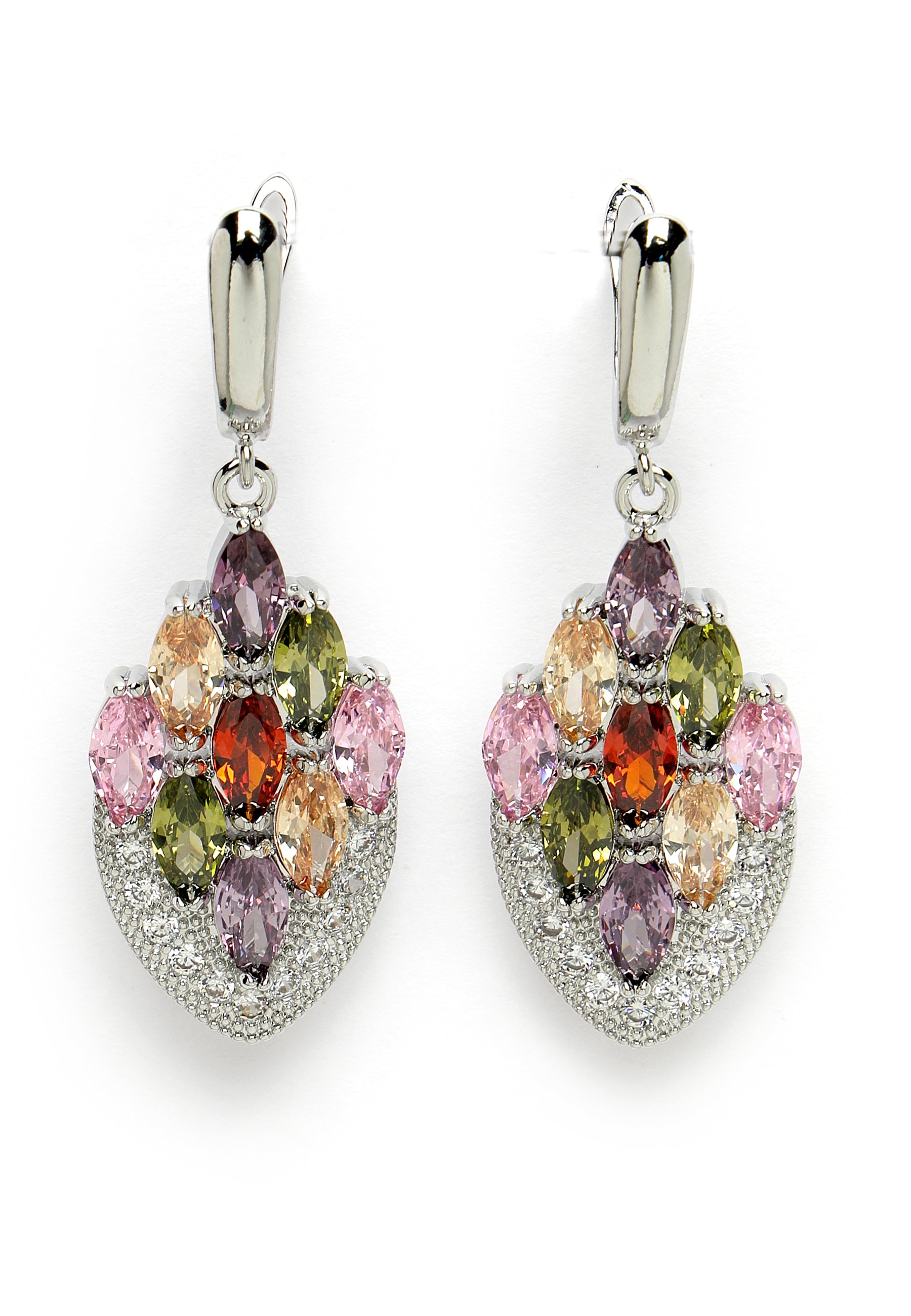 Boucles d'oreilles pendantes en plumes de paon