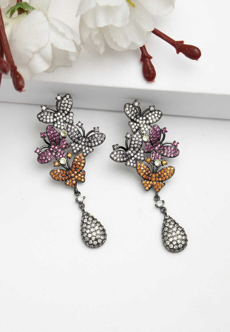 Boucles d'oreilles pendantes papillon