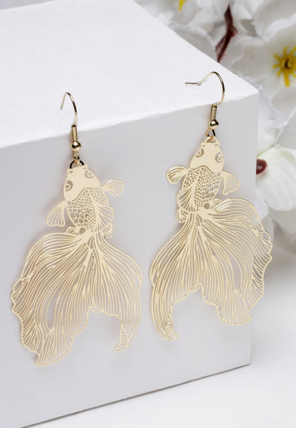 Boucles d'oreilles en forme de poisson creux