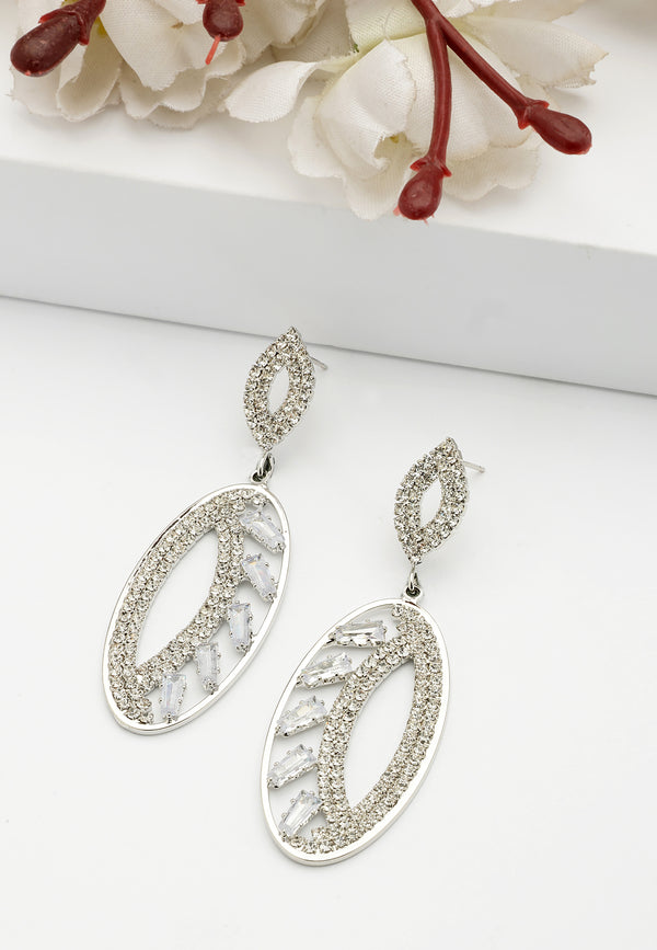 Boucles d'oreilles ovales scintillantes