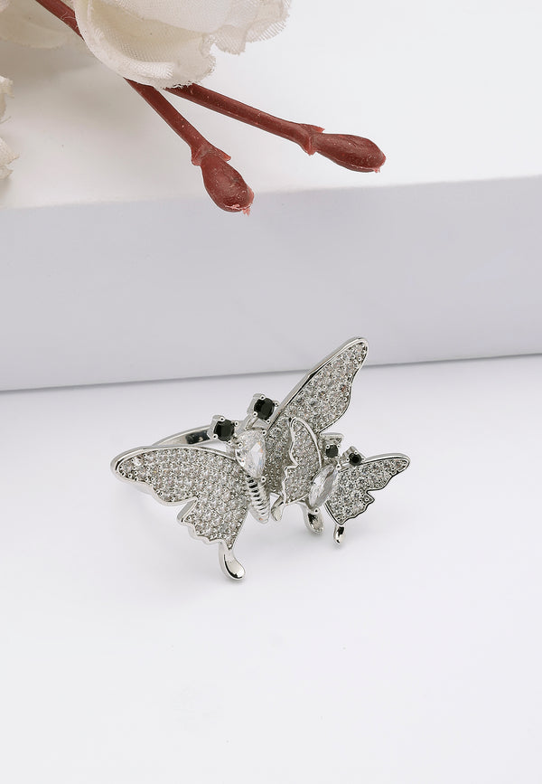 Silver Cute Flutter Ring