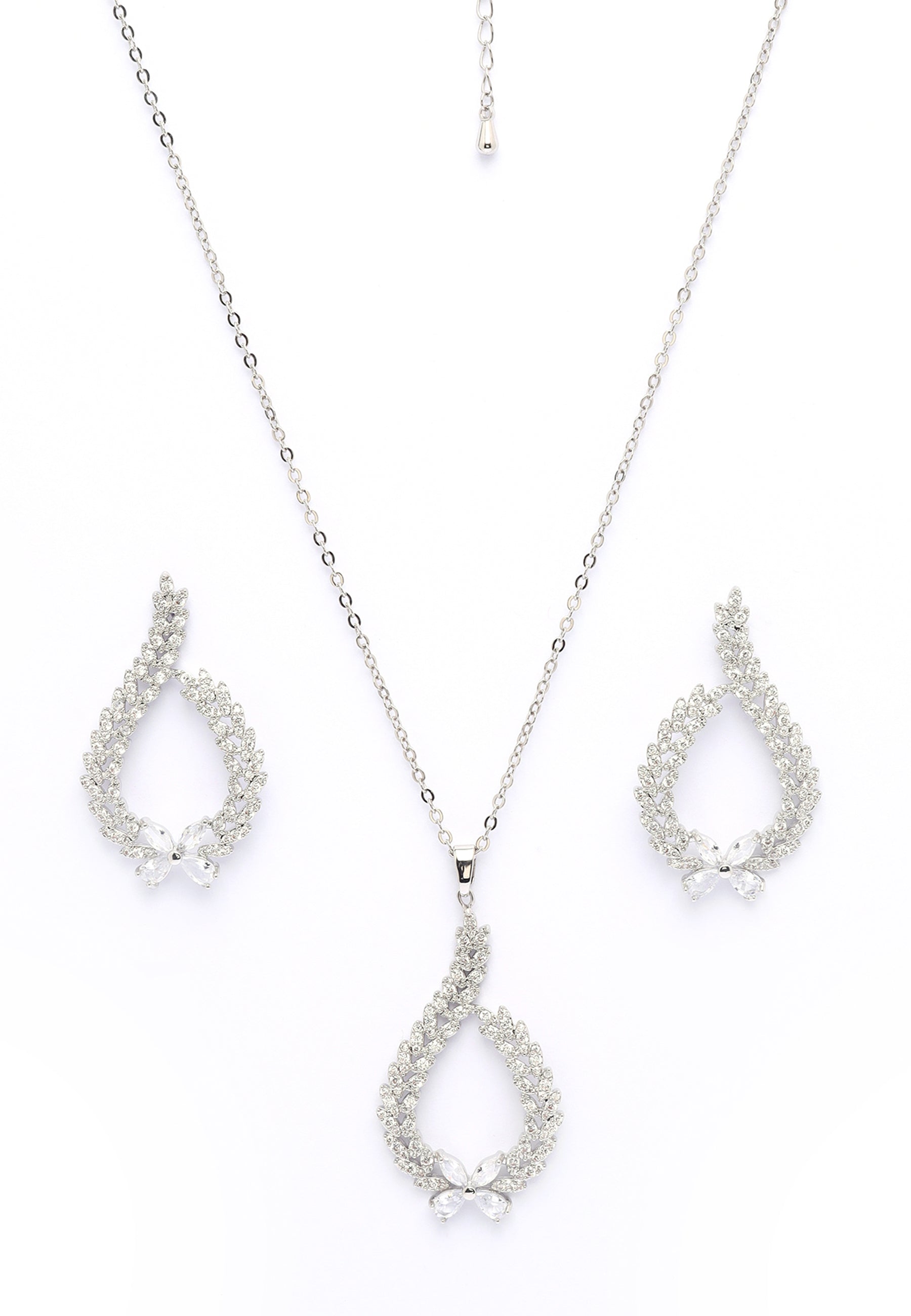 Ethereal Bow-shaped Earrings and Necklace Set