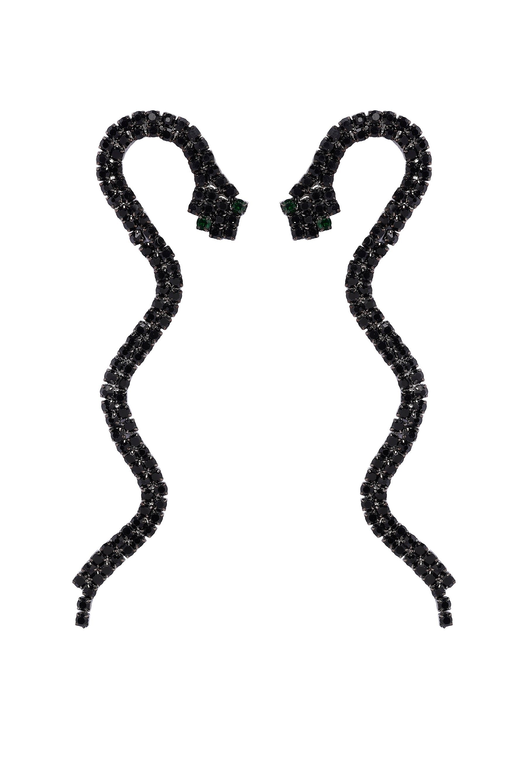 Black Showstopper Serpent Earrings