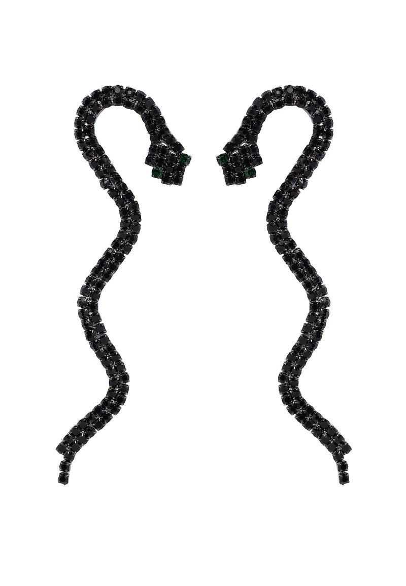 Black Showstopper Serpent Earrings