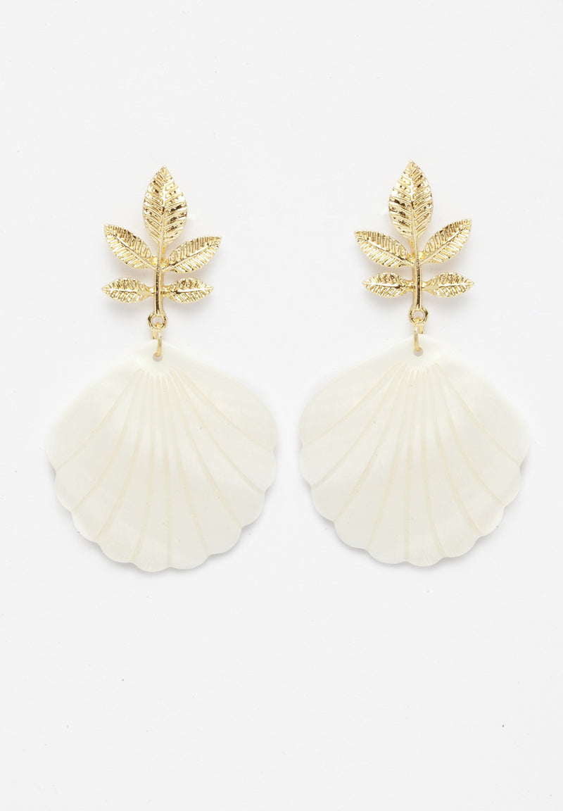 Modish Gold-Plated Shell Earrings