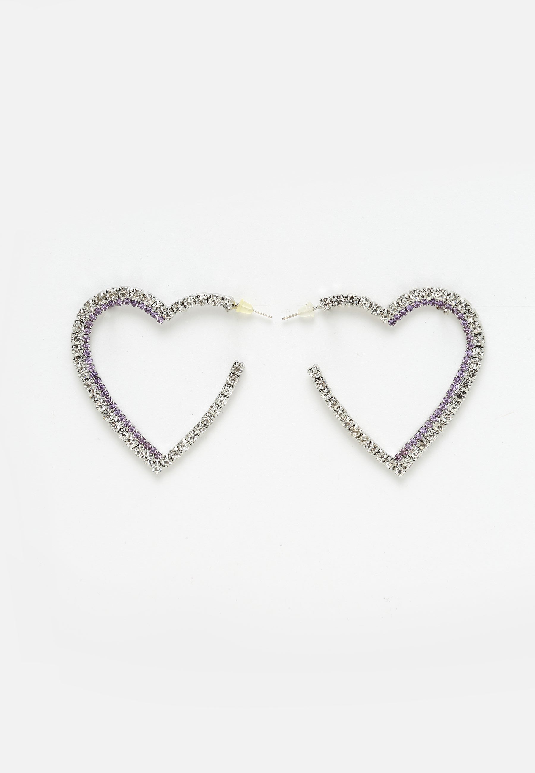 Boucles d'oreilles cœur cloutées avec cristaux