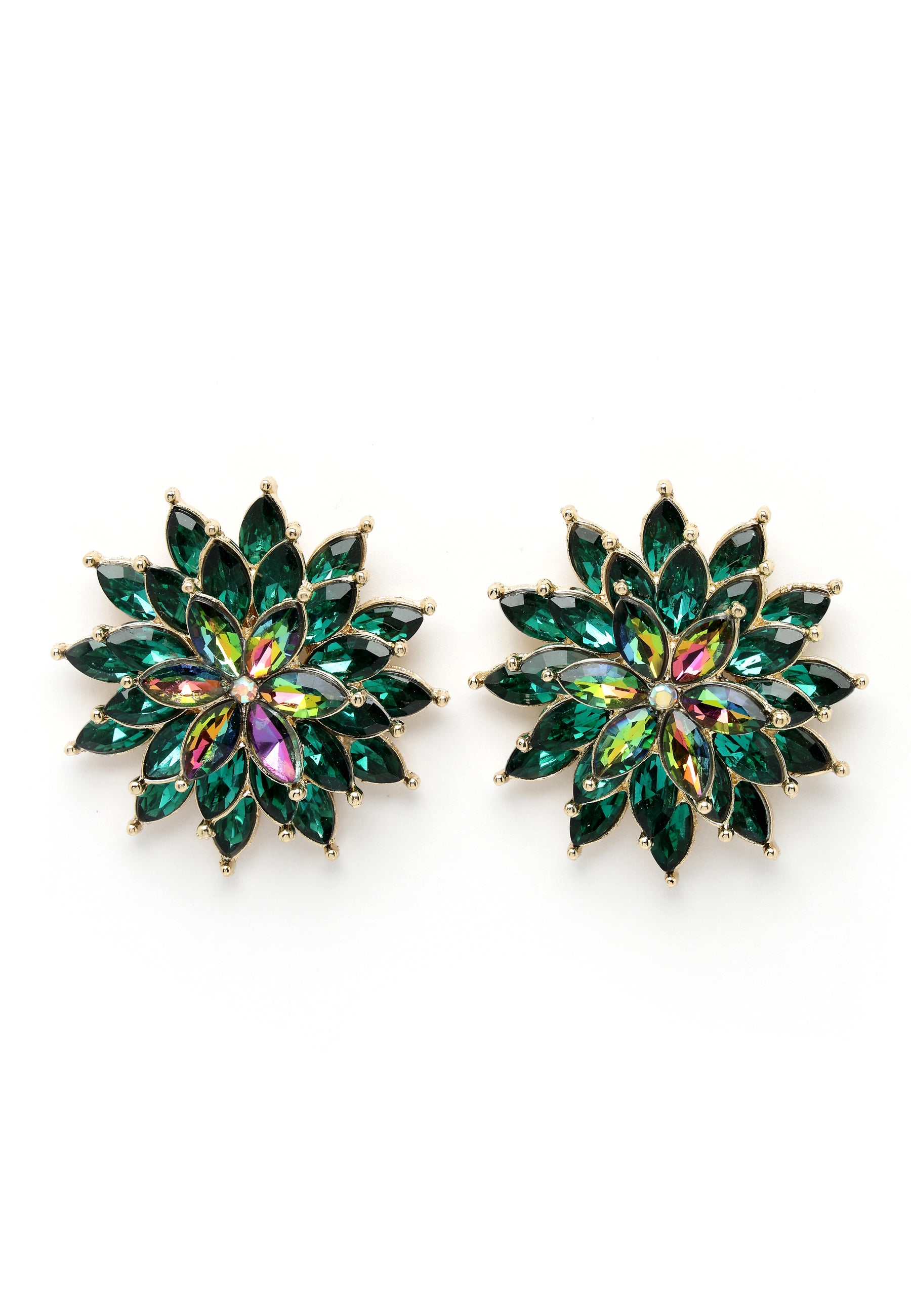 Marigold stud Earrings in green