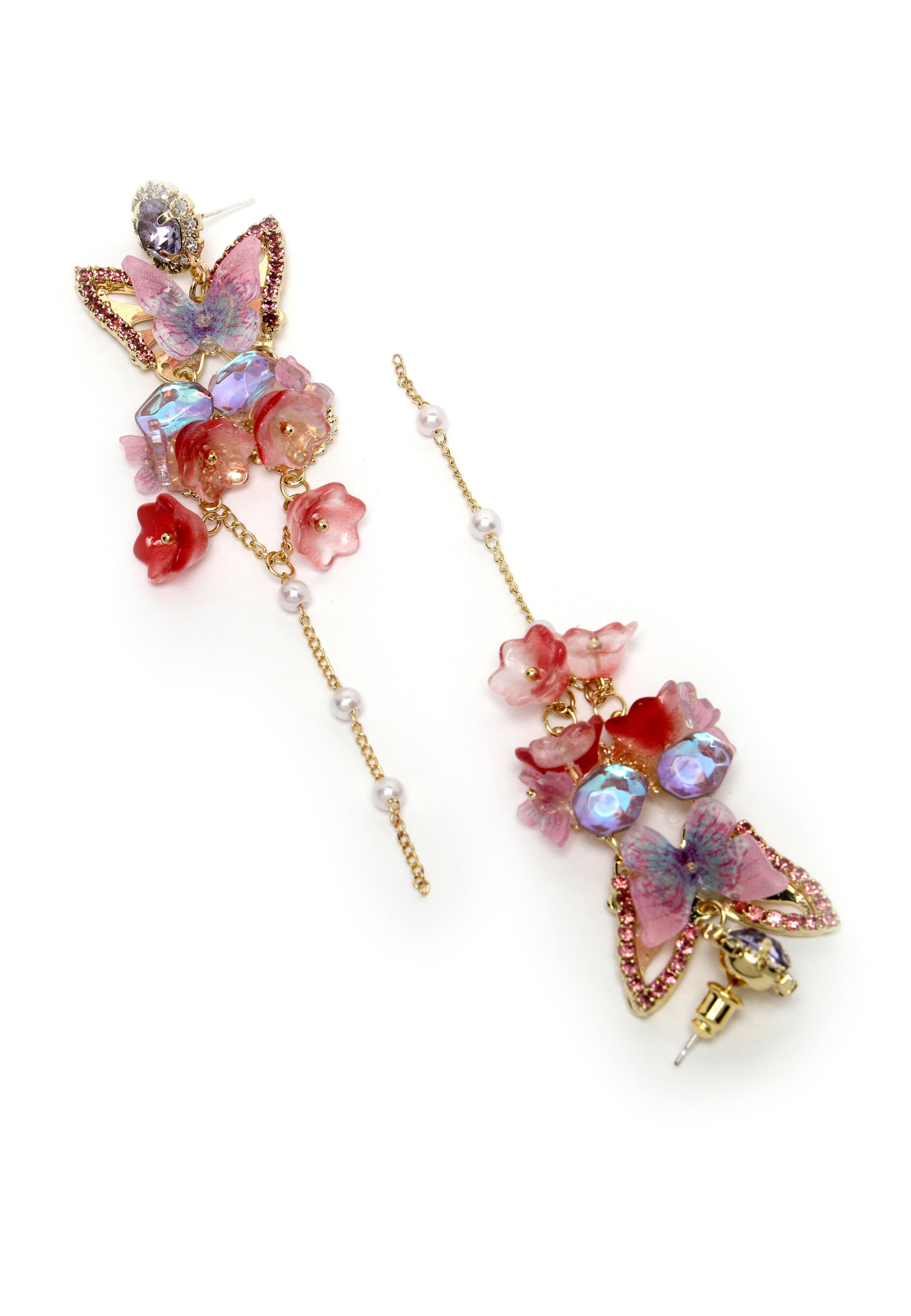 Butterfly Crystal Long Hanging Earrings