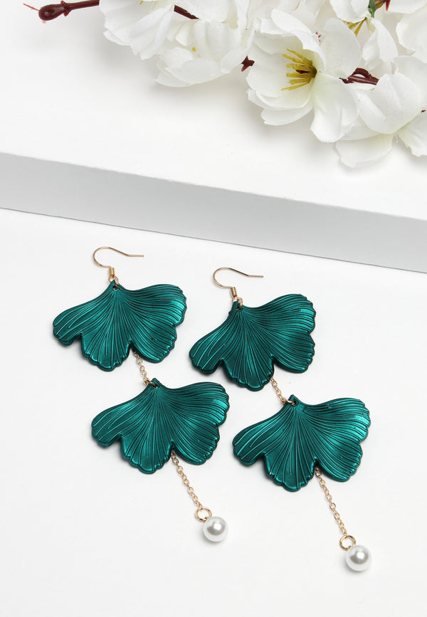 Plush Petal Shaped Long Earrings